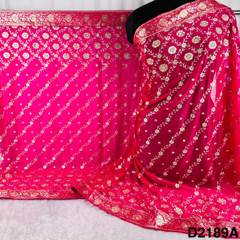 Zari Stone Work Chinon Chiffon Dupatta-D2189